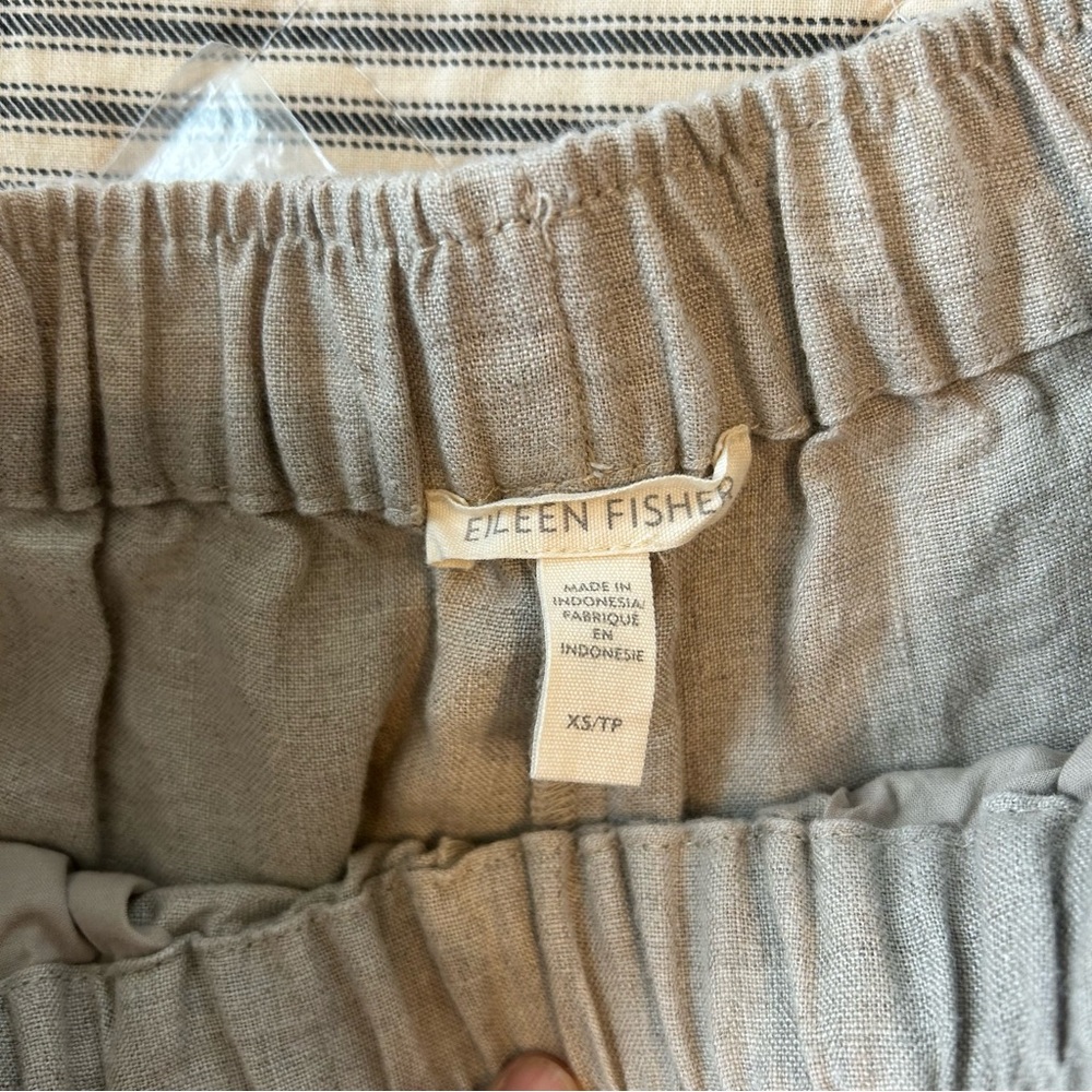 NWOT Eileen Fisher wide leg Linen pull-on pant in “undyed natural”